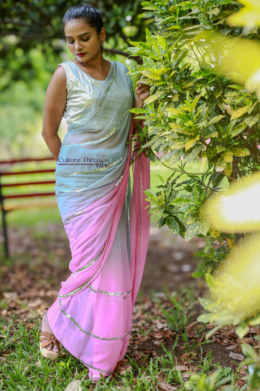 Blush Twilight Sequins Saree