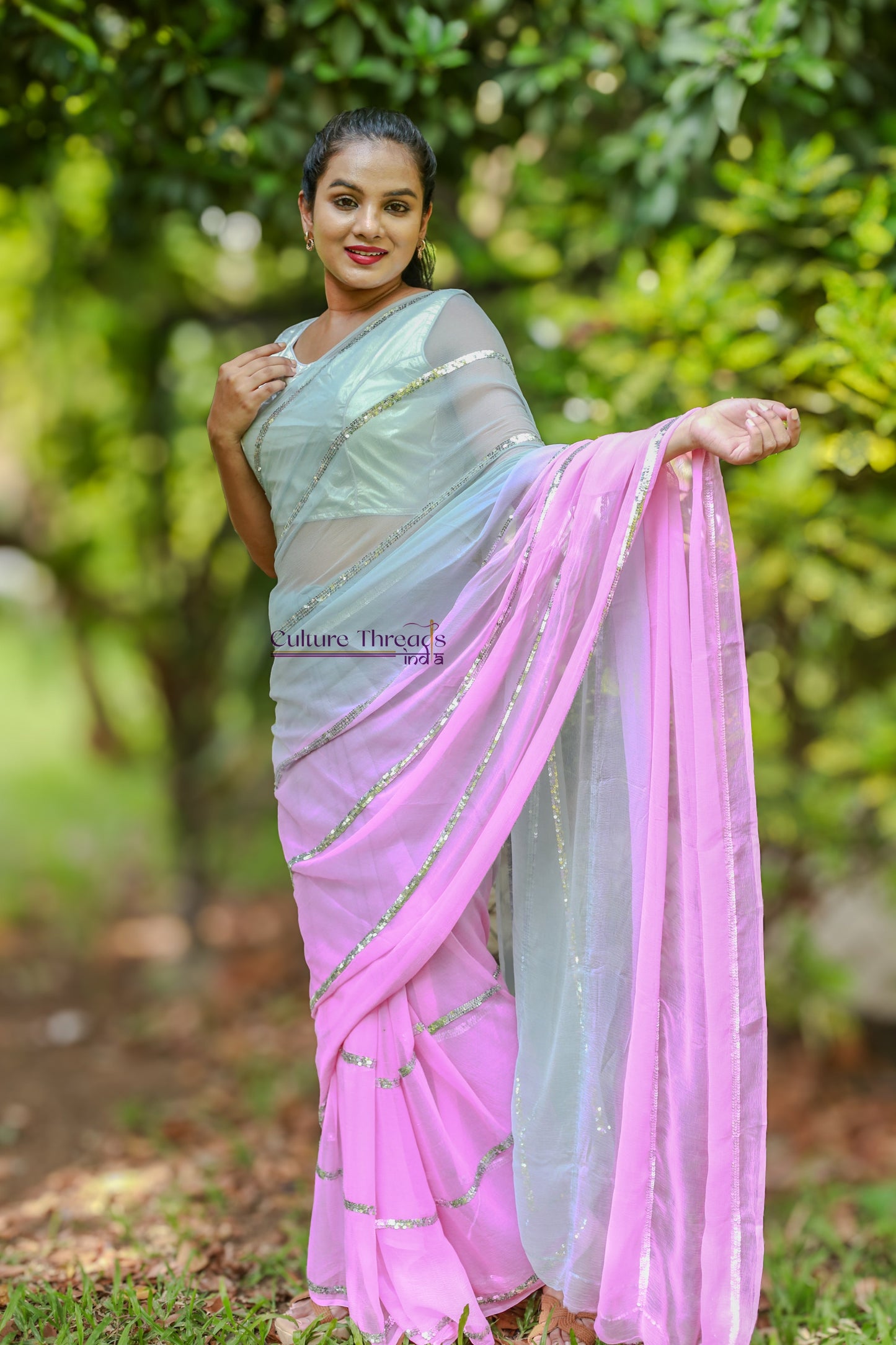 Blush Twilight Sequins Saree