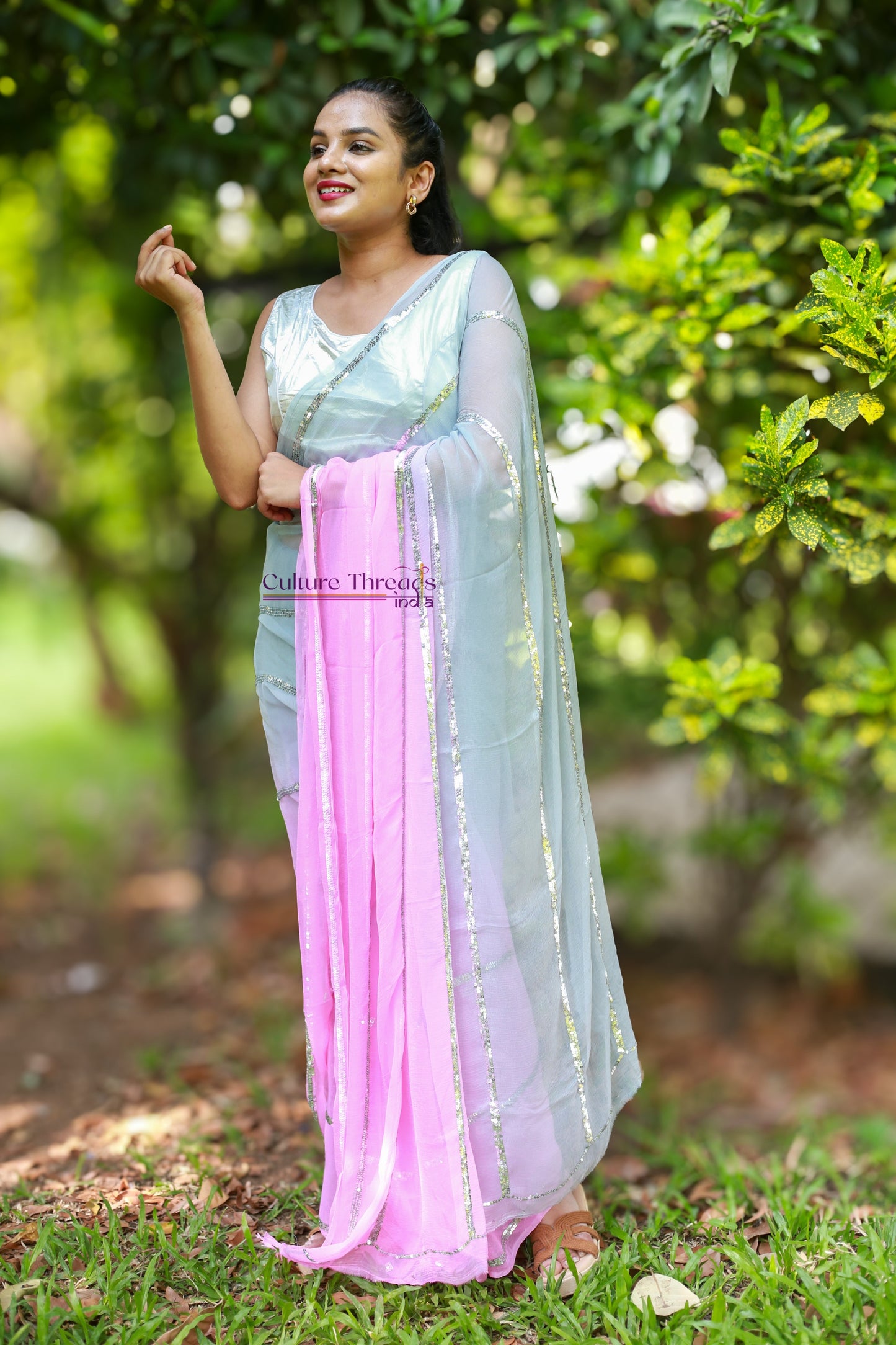 Blush Twilight Sequins Saree