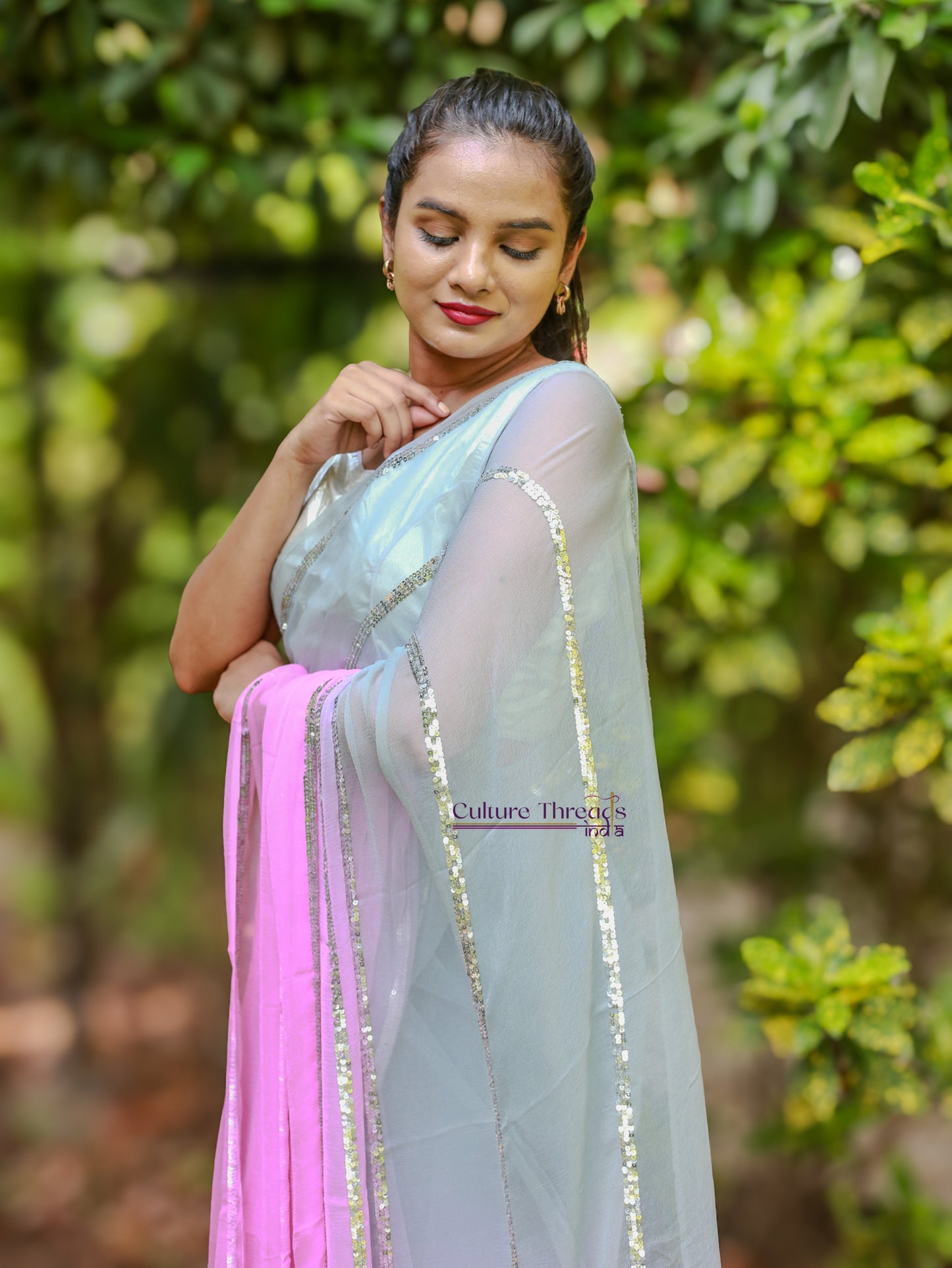 Blush Twilight Sequins Saree
