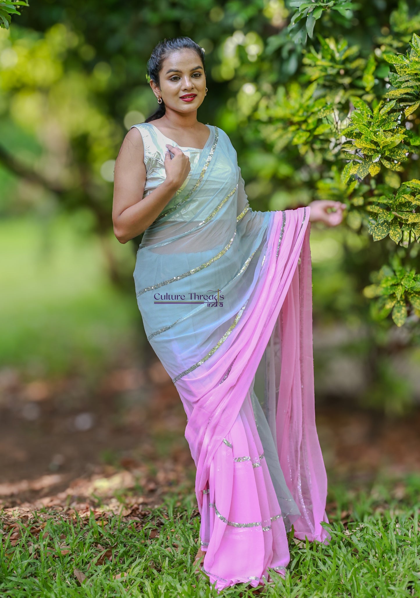 Blush Twilight Sequins Saree