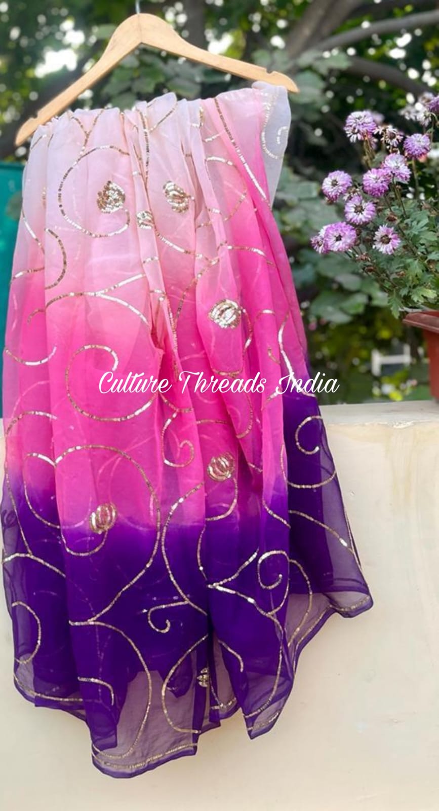 Royal Pink And Purple Veil Saree