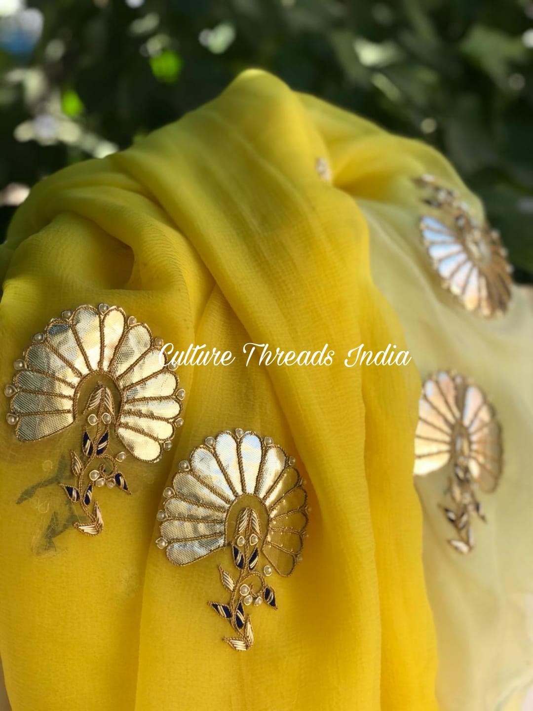 Sunshine Radiance Zardosi Saree