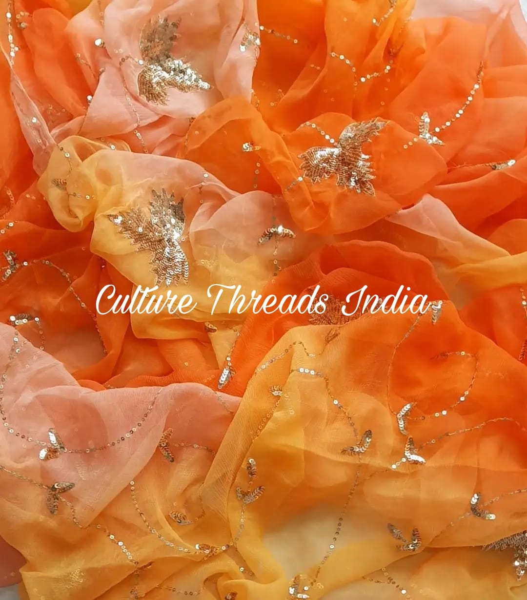 Sunset Glow Ombre Saree