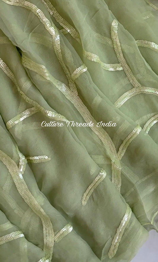 Olive Glamour Glimmer Saree
