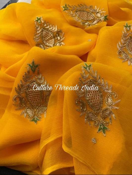 Mango Delight Cutwork Saree