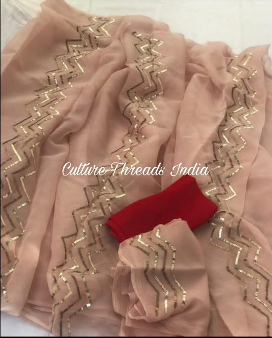 Sand Dune Zigzag Saree