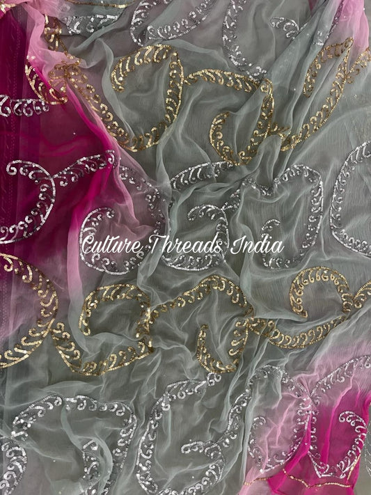 Pink Haze Shimmer Saree