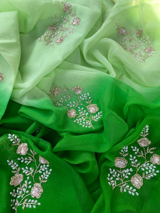 Forest Flower Glow Saree