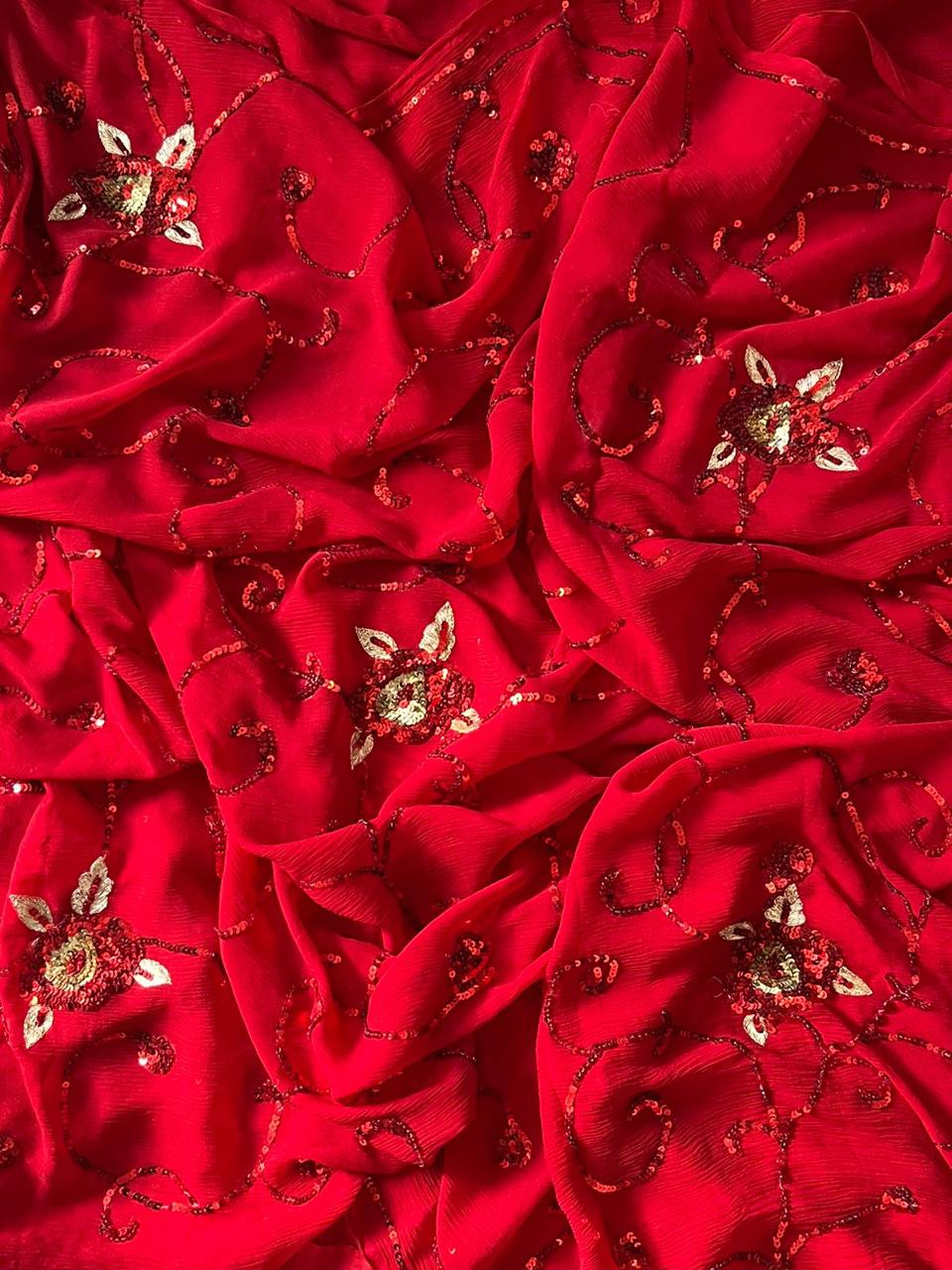 Red Jaal Saree