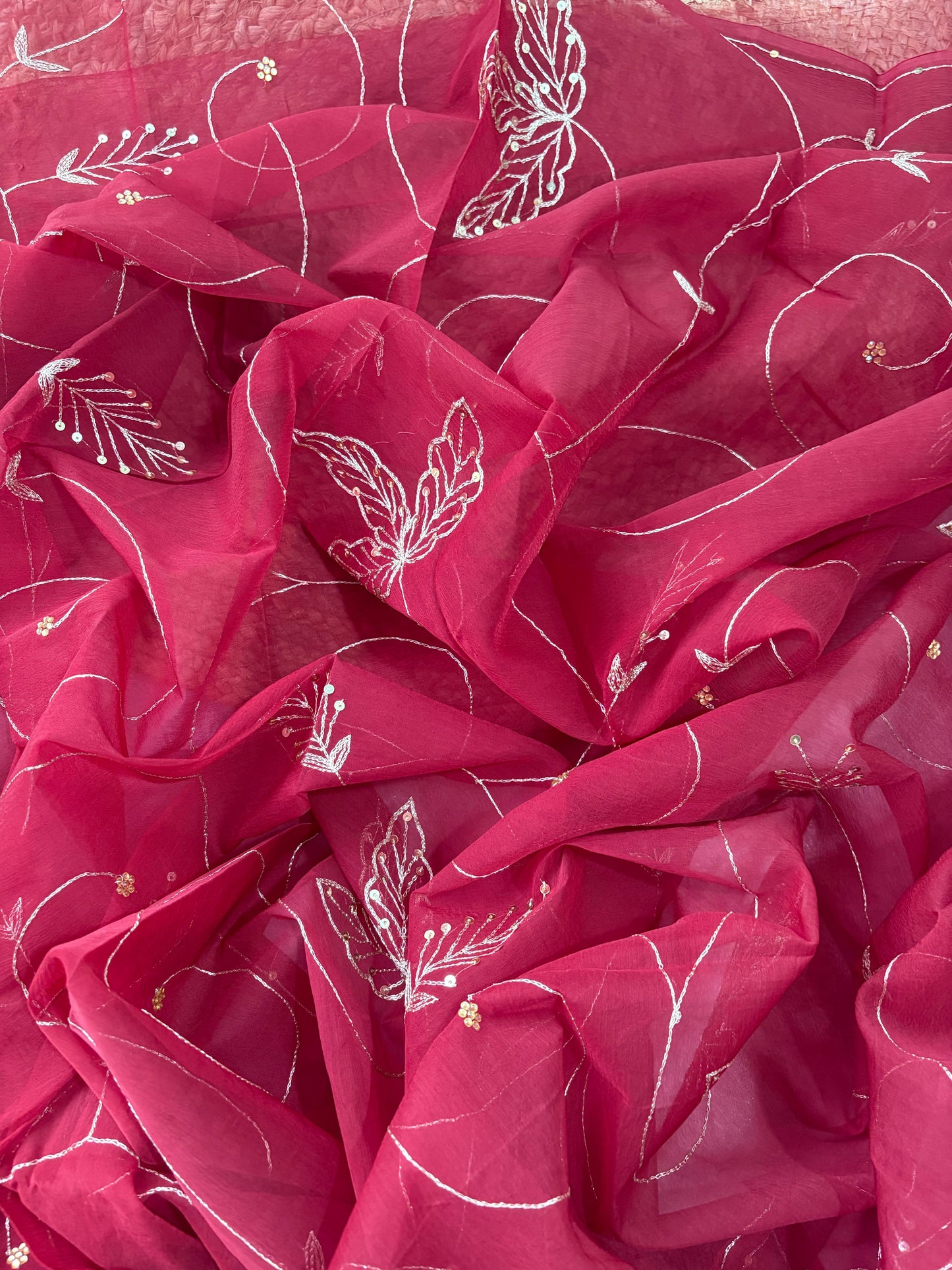 Wineberry Whisper Jaal Saree