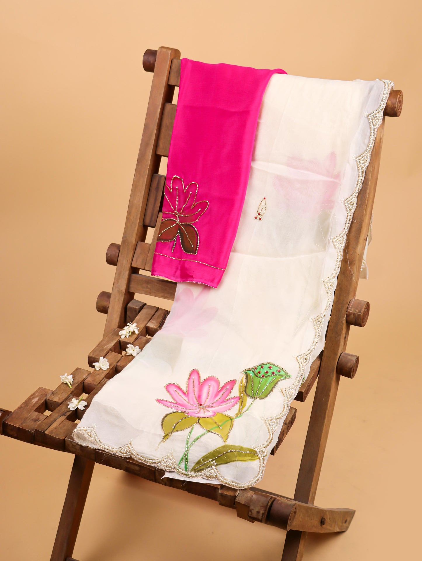 Lotus Noor Organza Handpainted Saree