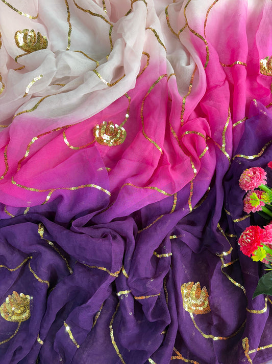 Royal Pink And Purple Veil Saree