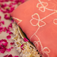 Peach Gulbahaar Sequin Jaal Saree
