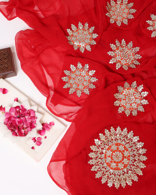 Red Gotapatti Saree
