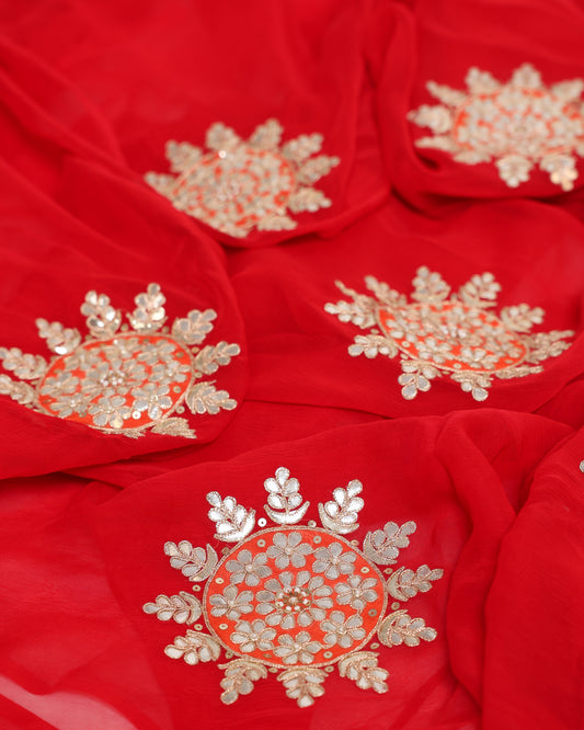 Red Gotapatti Saree