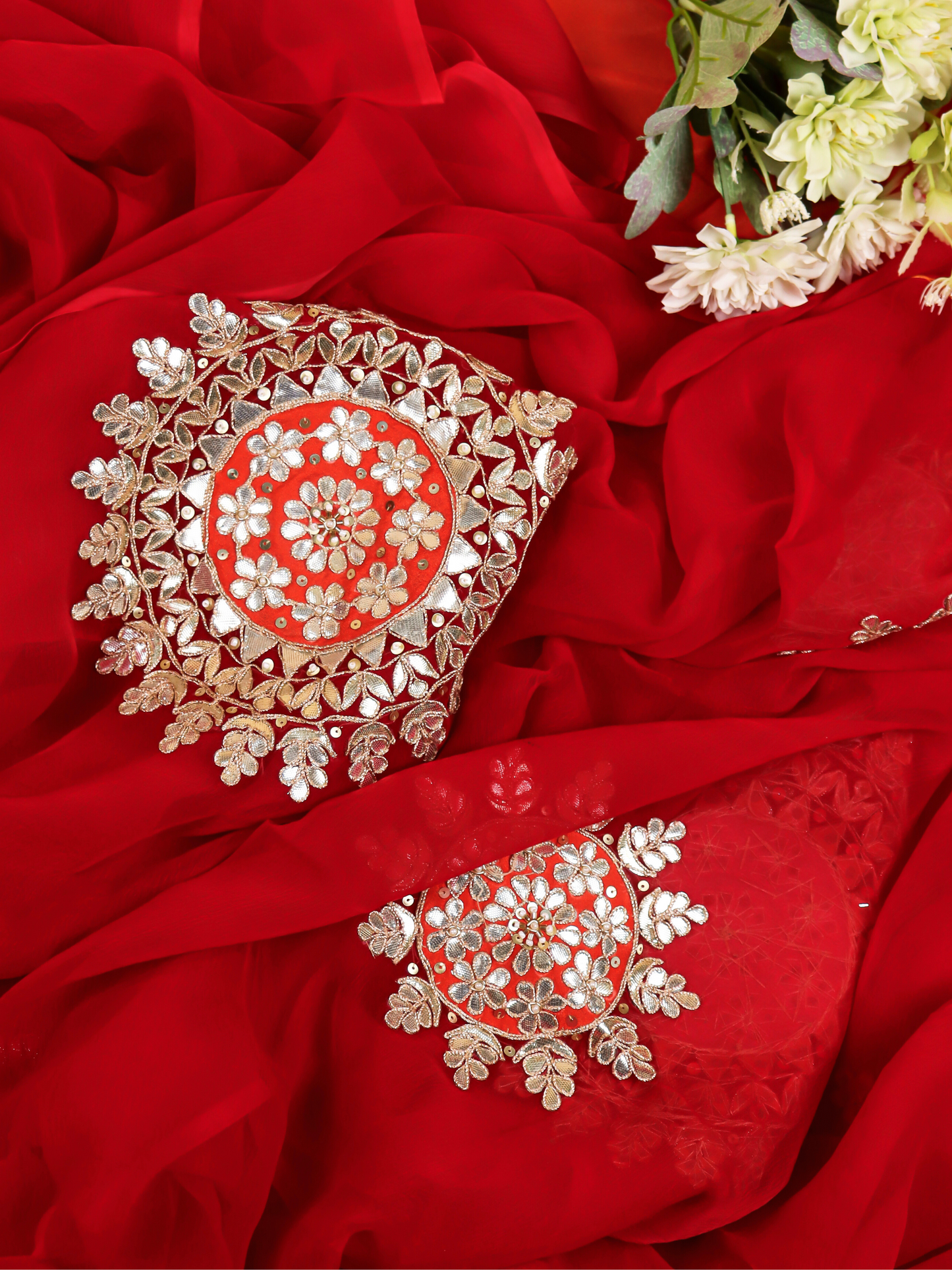 Red Gotapatti Saree