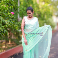 Pistachio Bloom Saree