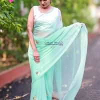 Pistachio Bloom Saree