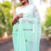 Pistachio Bloom Saree