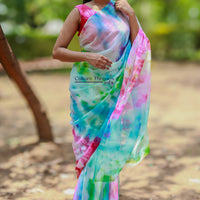 Rainbow Cascade Saree