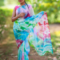 Rainbow Cascade Saree