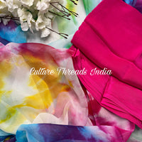 Rainbow Cascade Saree