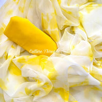 Lemon Cream Shibori Saree