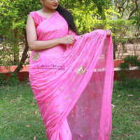Bubblegum Rose Jaal Saree