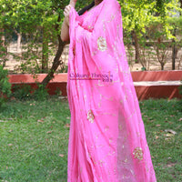 Bubblegum Rose Jaal Saree