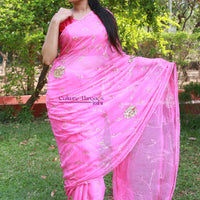 Bubblegum Rose Jaal Saree