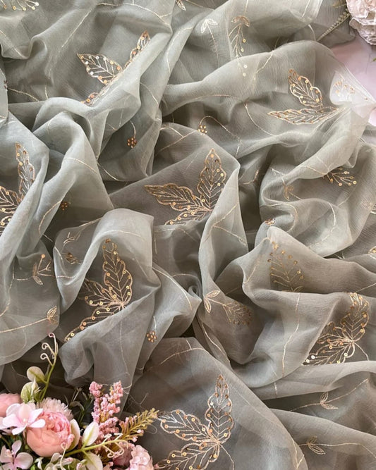Grey Whisper Jaal Saree