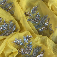Sunshine Leaf Sequins Saree