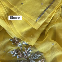 Sunshine Leaf Sequins Saree