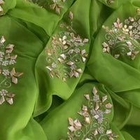Green Kacchi Patti Butta Saree