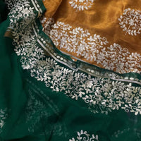 Forest Green Pittan Border Saree