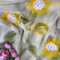Sunflower Hand Painted Saree