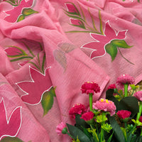 Lotus Dream Kota Doria Handpainted Saree