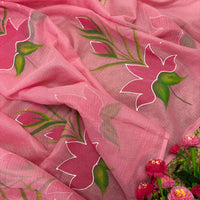 Lotus Dream Kota Doria Handpainted Saree