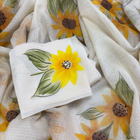 Vibrant Sunflowers Handpainted Kota Doria Saree