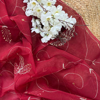 Wineberry Whisper Jaal Saree