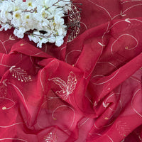 Wineberry Whisper Jaal Saree