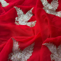 Red Hummingbird Saree