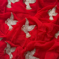 Red Hummingbird Saree