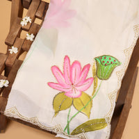 Lotus Noor Organza Handpainted Saree