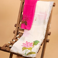 Lotus Noor Organza Handpainted Saree