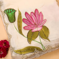 Lotus Noor Organza Handpainted Saree