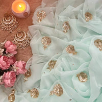 Pistachio Bloom Saree
