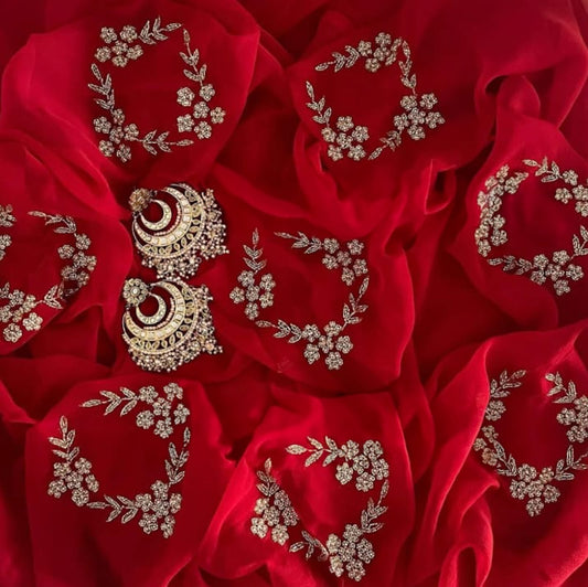 Red Cutdaana Saree