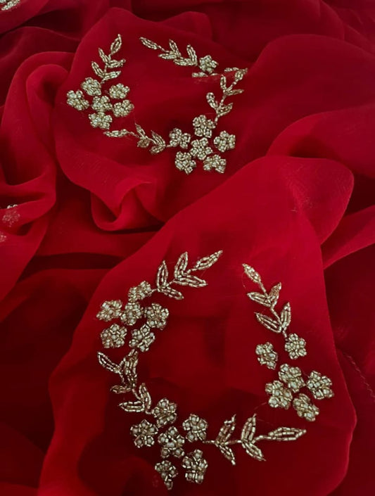 Red Cutdaana Saree